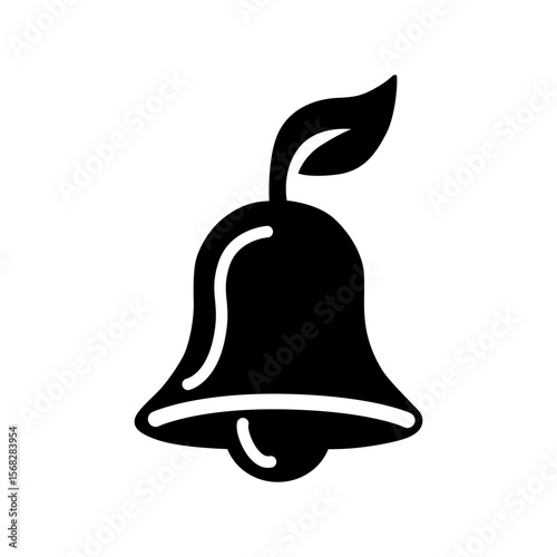 Bell with Leaf Icon