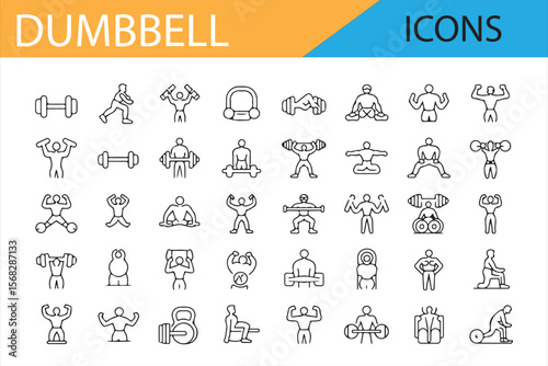 Fitness, Gym, and Weightlifting Icons for Digital and Print Use