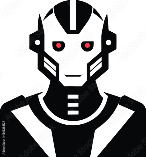 Futuristic Robot Illustration AI, Technology, and Artificial Intelligence Concept