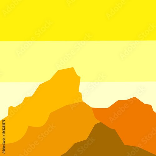 vector illustration of barren plateau in summer bright 
