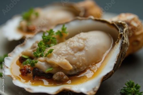 Close up of fresh opened oyster