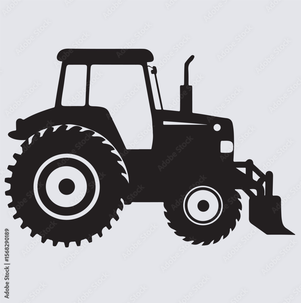 Obraz premium tractor silhouette vector art illustration, tractor isolated on white background