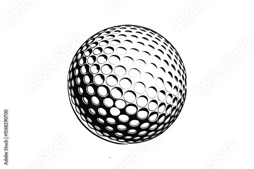 Golf Ball Silhouette Graphic Design Element