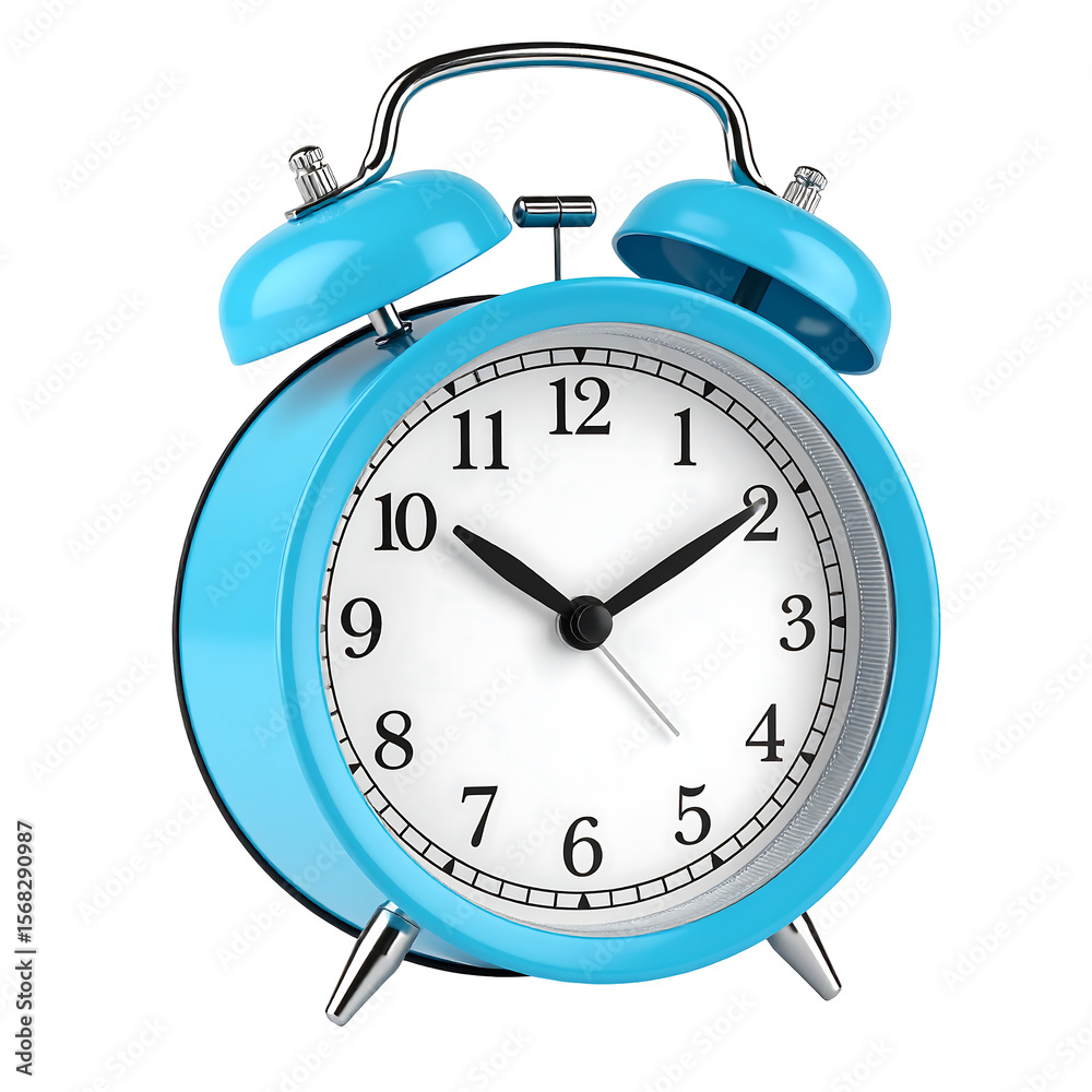 Pastel Blue Alarm Clock with Chrome Bells Isolated on Transparent Background Reminder of Time Pastel Blue Alarm Clock with Chrome Bells Isolated on Transparent Background Reminder of Time