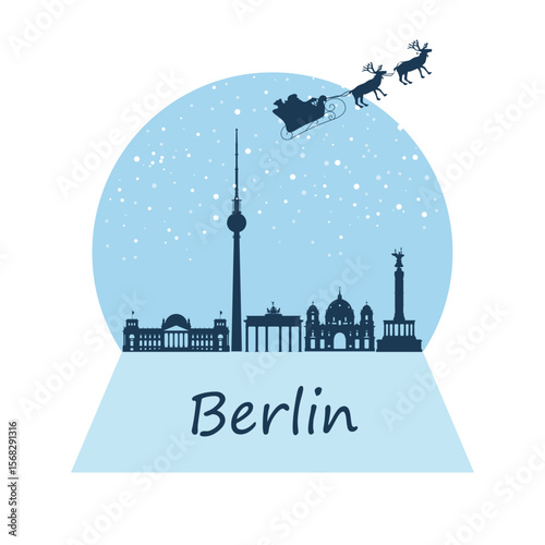 Berlin Skyline Winterlandschaft Schneekugel