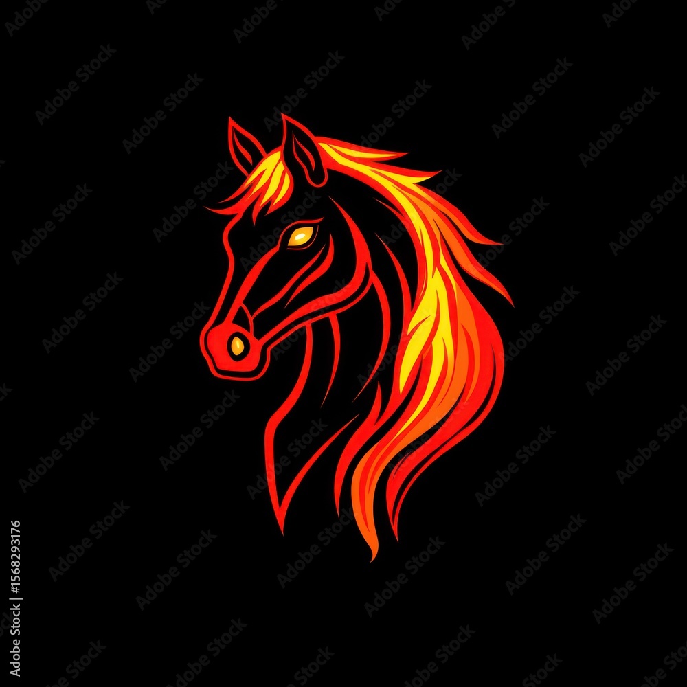 Fototapeta premium Fiery Horse Silhouette