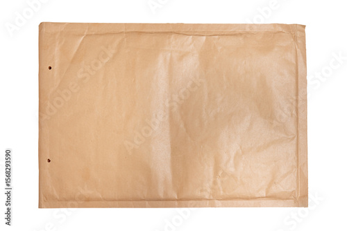 Brown padded envelope isolated on white

