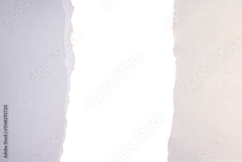 Torn edge silver and white paper background
