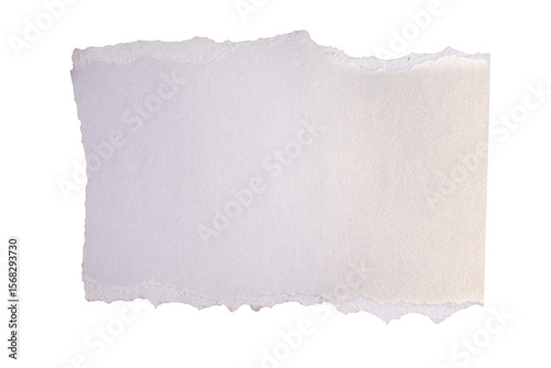 Torn piece of silver textured paper

