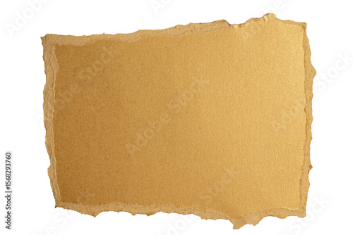 Torn piece of gold textured paper
