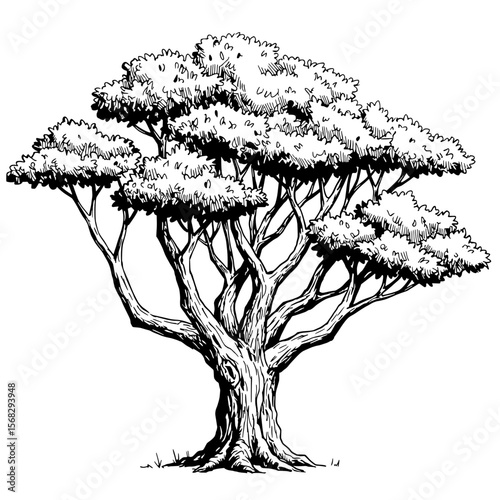 Magnificent Oak Tree: A majestic oak tree stands tall, its expansive canopy a testament to its resilience and enduring presence, evoking a sense of timeless strength and natural wonder.