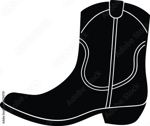 flat cowboy boot shape for texas and frontier themes