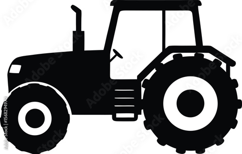 simple tractor icon for rural vehicle and countryside themes