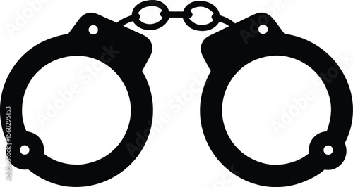 black handcuffs silhouette for prison and criminal justice themes