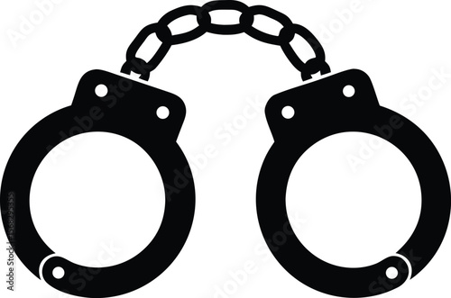 flat restraint cuff shape for arrest and detective illustrations