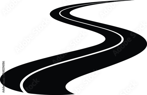 road curve sign vector for transportation and route planning