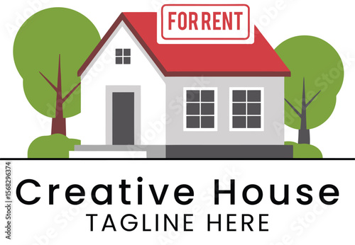 Creative House Logo For Rent Design