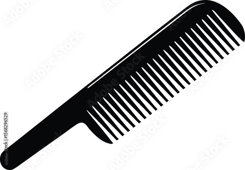 black comb silhouette vector for hair care and salon logo