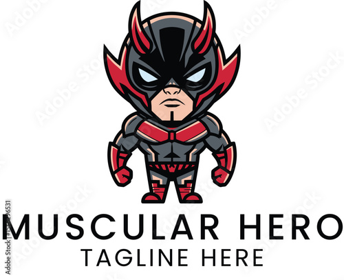 Muscular Hero Logo Superhero Design for Branding