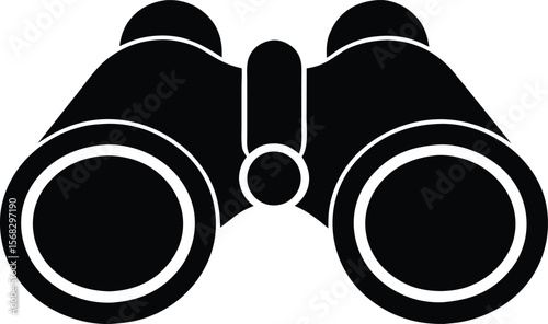 simple binocular shape vector for outdoor adventure projects