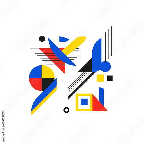 Abstract Geometric Shapes Bold Colors and Modern Design Elements