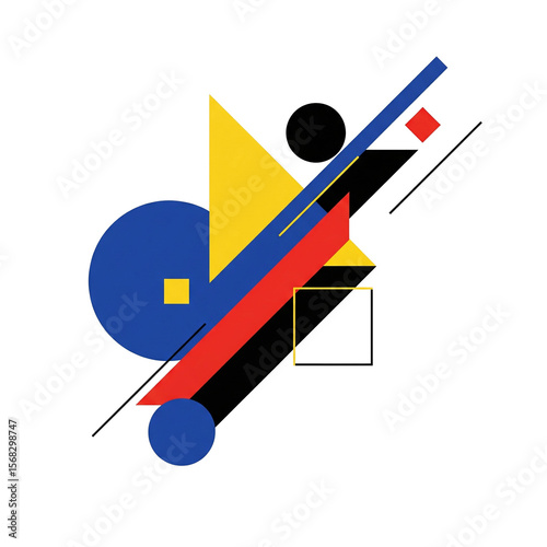 Abstract Geometric Shapes Bold Colors and Modern Design Elements