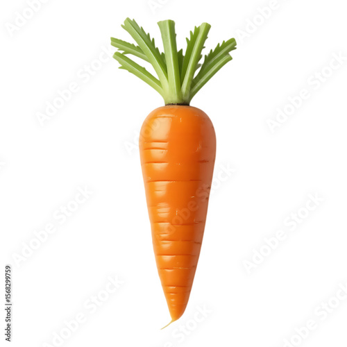 Realistic 3D Cartoon Carrot Isolated on Transparent Background