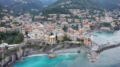 Bogliasco town on Mediterranean coast of Ligury, Genoa, Italy