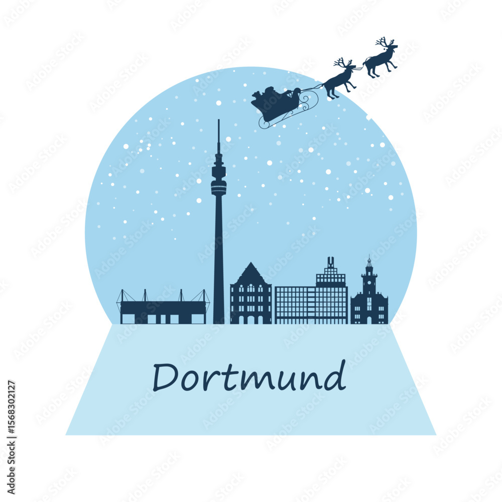 Dortmund Skyline Winterlandschaft Schneekugel