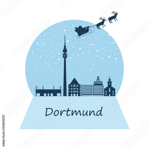 Dortmund Skyline Winterlandschaft Schneekugel