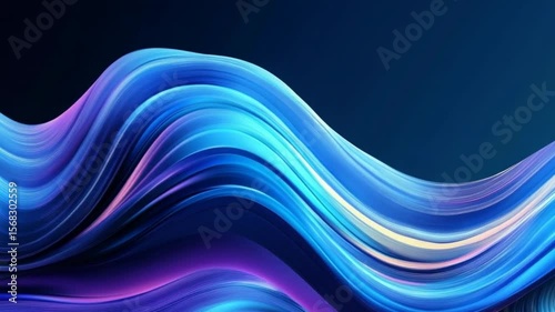 Abstract blue and purple wave background, flowing wavy lines motion graphic design