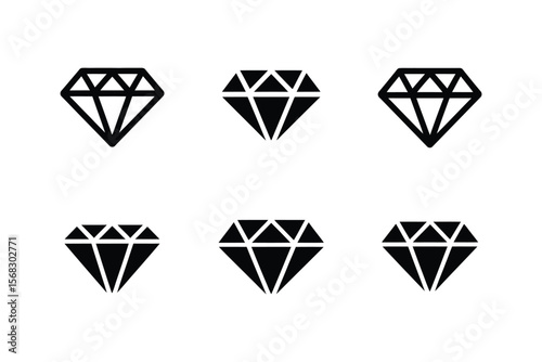 Diamond icon set for branding
