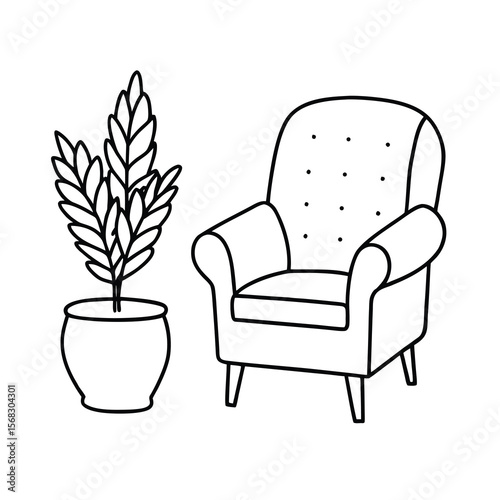 armchair and flowers