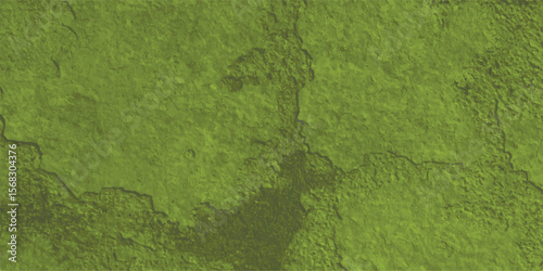 Textured green stone surface showcases a rough weathered appearance with cracks and irregular patterns creating an earth toned artistic composition.
