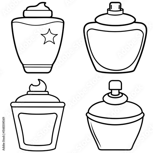  Lotion Bottle Coloring Book Page - Skincare Cosmetic Line Art Illustration for Kids and Adults