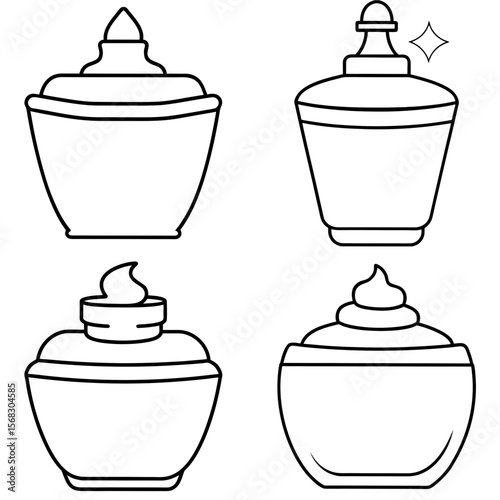  Lotion Bottle Coloring Book Page - Skincare Cosmetic Line Art Illustration for Kids and Adults