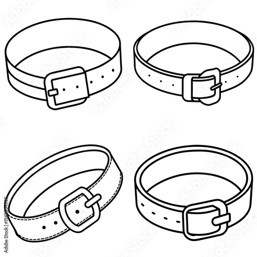  Leather Belt Coloring Book Page - Fashion Accessory Line Art Illustration for Kids and Adults