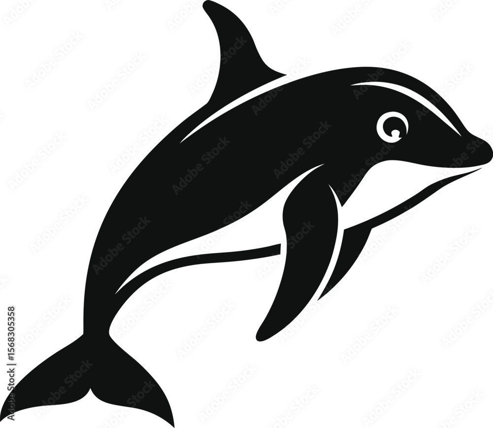 Fototapeta premium whale silhouette vector illustration on white background