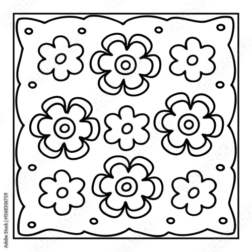 vector illustration of a black and white coloring pages