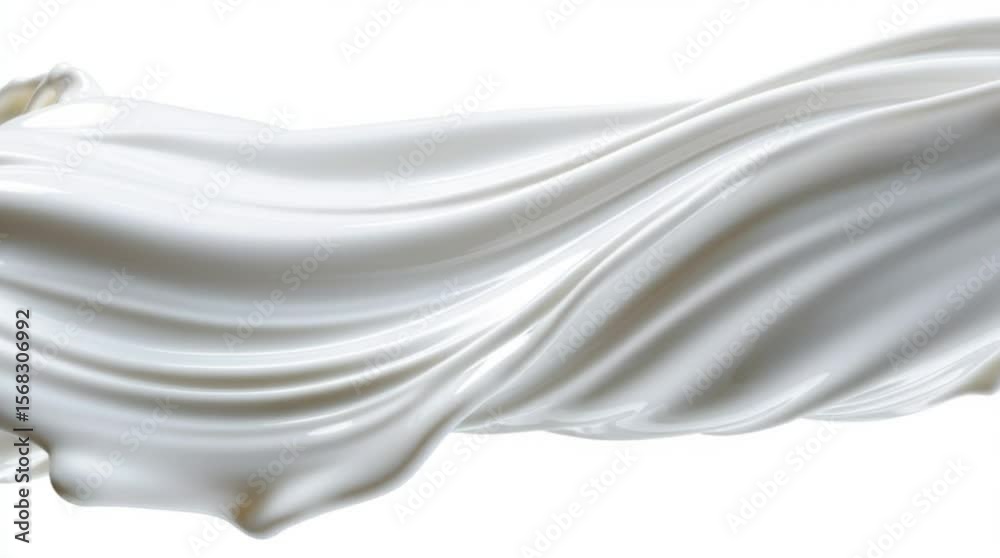 Milk smooth waving on white