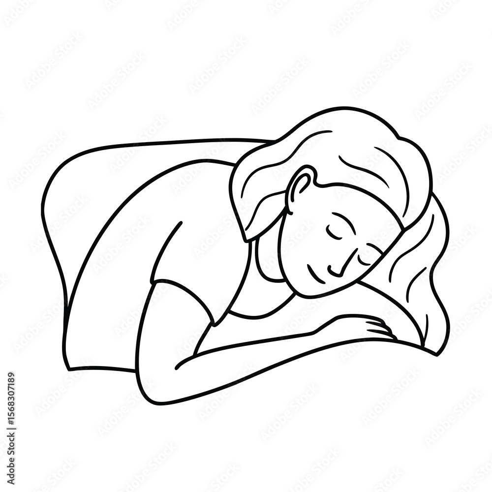 Fototapeta premium drawing of woman sleeping