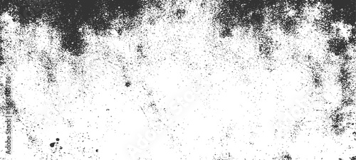 Grainy grunge photo filter background. Black particles, fibers and flecks wallpaper. Vintage rough dirt dotted overlay. Vector sandy gritty template.