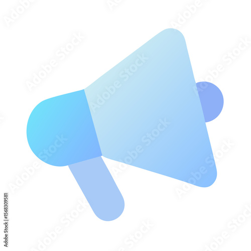 Vector art of a blue megaphone icon symbolizing communication and announcements, isolated on transparent background