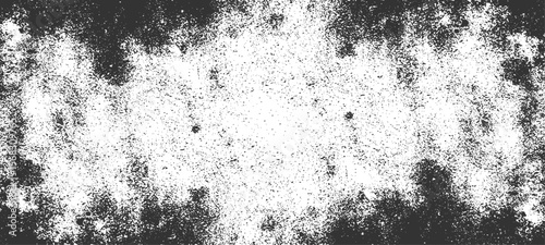 Grainy grunge photo filter background. Black particles, fibers and flecks wallpaper. Vintage rough dirt dotted overlay. Vector sandy gritty template.