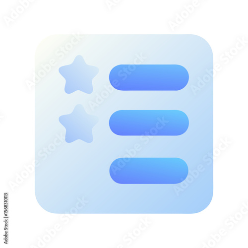 Vector art of a checklist with stars and a list of items, isolated on transparent background