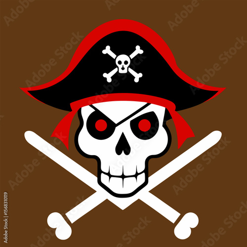 Jolly Roger Skull and Crossbones Pirate Captain's Iconic Symbol