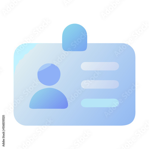 Vector art of an identification card with a person icon, isolated on transparent background