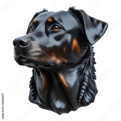 Detailed Portrait of a Rottweiler Dog