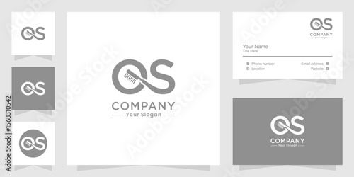 Os letter logo with toothbrush and business card design
