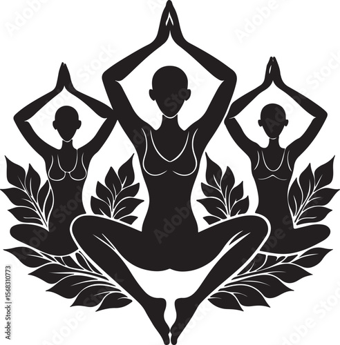 silhouette of yoga
